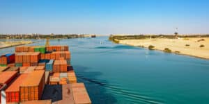 Big Ship Blocks the Suez Canal