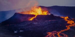 People go to see a volcano