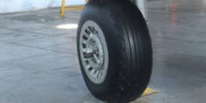 A tire falls off a plane